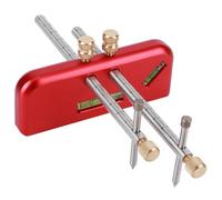 Walfront Règle à Mortaise pour le Travail du Bois en Alliage d'aluminium, 12 X 4,5 X 1,5 Cm avec Dents Antidérapantes, Niveau à Bulle en Acrylique et échelle de 145 Mm pour Charpentiers