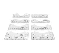 Walfront Règle D'alignement de T-Shirt, 8 Tailles PVC (Round neck ruler