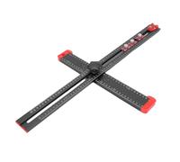 Walfront Règle de Positionnement de Perçage 4 en 1, carré en T pour le Travail du Bois en Alliage d'aluminium 60 Cm, Multi-angle Réglable avec Niveaux à Bulle et 3 Curseurs pour l'installation de