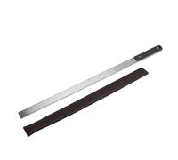Walfront Règle en Acier Inoxydable 19 Pouces 49 Cm, Règle Robuste Double Face Pouces et Cm, avec Trou pour Cordon et étui en Cuir pour étudiants, Menuisiers, Ingénieurs