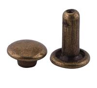 Walfront Rivets Double Calotte 100Pcs Sets en Métal pour DIY Accessoires 6x8mm(Bronze)