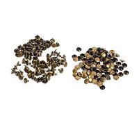 Walfront Rivets Double Face Rivets en Fer pour Artisanat en Cuir Sac Chaussures 100 unités 10 × 8 mm (Bronze)