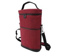 Walfront Sac Essentiel de Refroidisseur de Vin à 2 Bouteilles de l'amant de Vin avec Protection Contre Les Fuites Isolation Durable Hautement Portable pour Les Voyages et Les Pique-niques (Rouge)