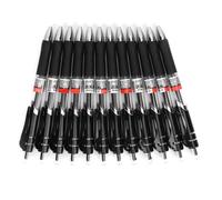 Walfront Stylos à Encre Gel Noirs, Paquet de 12 Stylos à Bille Rétractables à Encre Carbone, Pointe Fine de 0,5 Mm, Prise en Main Confortable, écriture à Séchage Rapide pour l'école, le Bureau, la