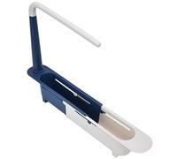 Walfront Support de Rangement Télescopique pour évier en PP, Organisateur sur évier avec Porte-serviettes Réglable de 12,6 à 17,7 Pouces, Drainage ventilé, Grande capacité pour Cuisine et Salle de