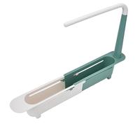 Walfront Support de Rangement Télescopique pour évier en PP, Organisateur sur évier avec Porte-serviettes Réglable de 12,6 à 17,7 Pouces, Drainage ventilé, Grande capacité pour Cuisine et Salle de