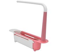 Walfront Support de Rangement Télescopique pour évier en PP, Organisateur sur évier avec Porte-serviettes Réglable de 12,6 à 17,7 Pouces, Drainage ventilé, Grande capacité pour Cuisine et Salle de