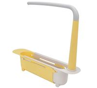 Walfront Support de Rangement Télescopique pour évier en PP, Organisateur sur évier avec Porte-serviettes Réglable de 12,6 à 17,7 Pouces, Drainage ventilé, Grande capacité pour Cuisine et Salle de