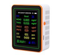 Walfront Testeur de qualité de L’air 12 en 1 CO2 PM2.5 Détecteur écran | Boîtier en ABS, Intérieure, Écran TFT, Batterie Rechargeable 1200 MAh, Détection de CO2, Mesureur de qualité de L’air