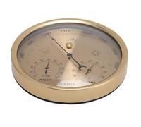 Walfront Thermomètre Baromètre Hygromètre 3 en 1 Baromètre Mural Suspendu Mural Cadran Station Météo avec Alliage D'Aluminium Cadran Doré pour Intérieur Extérieur