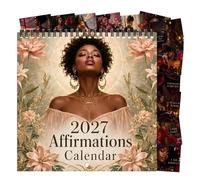 Wall Calendar - 12-Month Affirmations Spiral-Bound Office School Planner, | Wall Calendar 2027 for Home School Classroom Family Dorm Planning Teacher Work Bedroom
