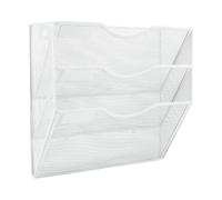 Wall File Holder, 3-Tier Metal Rack Tray Storage Box Sorter Divider