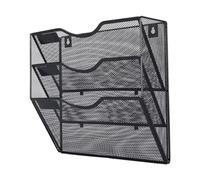Wall Mounted File Organizer 3-Tier - Metal Rack Tray Storage Box Sorter