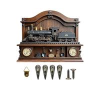 Wall Mounted Key Holder - Train Design Entryway Hook Rack | Space Saving Key Hanger, Decorative Wall Hooks | Coat Bag Scarf Umbrella Towel Organizer for Hallway Bathroom Bedroom Mudroom