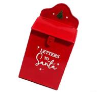 Wall-Mounted Santa Mailbox Metal Christmas Letter Box Red | pour durable Metal, Weather-resistant, 13.5x7x25cm, Front Opening, Festive Home Decor, Kids\' Christmas Letters