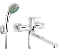 Wall-mounted washbasin and bath mixer with shower set