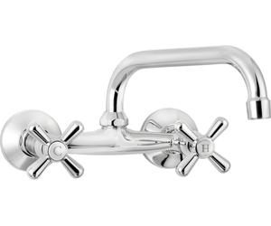 Wall-mounted washbasin mixer