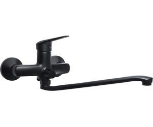Wall-mounted washbasin mixer with extended spout - hose connection