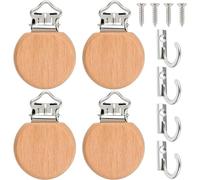 Wall Quilt Hanger - Wooden Floral Design Rug Clamps With Metal Hooks | Blanket Hangers Walls for Plaster Cement Drywall Poster Picture Classroom Office Kitchen Apartment