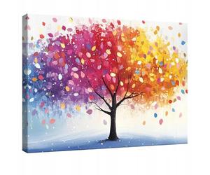 WallArena images imprimées sur toile, Arbre, | Arbre, impression sur toile, tableau sur toile, dimensions : 100 x 70 cm (L x H) - une seule pièce sur toile.