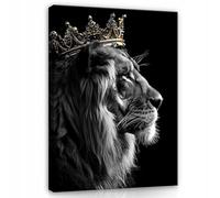 WallArena images imprimées sur toile, Lion, | Lion, impression sur toile, tableau sur toile, dimensions : 70 x 100 cm (L x H) - une seule pièce sur toile.