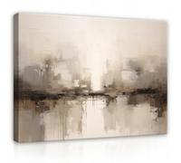 WallArena - Impression sur toile - Abstrait - 100x70 cm - Tableau decoration murale - Tableau mural XXL grand format pour salon, chambre à coucher - Impression artistique - Art beige