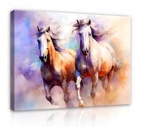 WallArena - Impression sur toile - Cheval - 120x80 cm - Tableau decoration murale - Tableau mural XXL grand format pour salon, chambre à coucher - Impression artistique - Animaux Abstrait