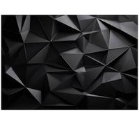 WallArena - Papier peint panoramique intissé Abstrait 350x250 cm - Papier peint photo non tissé - Pour salon et chambre à coucher - Effet 3D - Avec colle - géométrique moderne noire