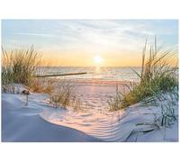 WallArena - Papier peint panoramique intissé mer 400x280 cm - Papier peint photo non tissé - Pour salon et chambre à coucher - Effet 3D - Avec colle - Paysage, plage, coucher de soleil, nature