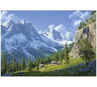 WallArena - Papier peint panoramique intissé Montagnes 350x250 cm - Papier peint photo non tissé - Pour salon et chambre à coucher - Effet 3D - Avec colle - Paysage, nature, forêt