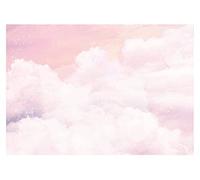 WallArena - Papier peint photo non tissé - ciel 416x290 cm - Papier peint photo - Pour salon et chambre à coucher - Effet 3D - Avec colle - nuages, roses,