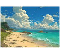 WallArena Vinyl Strukturierte Fototapete Strand 254 x 184 cm