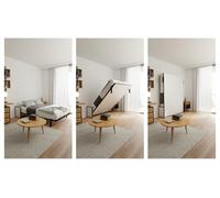 Wallbedking Lit escamotable Morphy Studio - Système Multifonction modulaire SizeFlex & TypeFlex, lit escamotable Gain de Place et Extensible avec modules canapé (160x200 cm, Vertical)