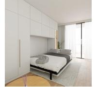 Wallbedking Morphy Integrated Lit Escamotable Rabattable et Gain de Place Modulaire et Pliant 135x190 cm, Horizontal