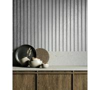 WALLCOVER Panneaux de papier peint intissé aspect métal argenté, à rayures, de qualité supérieure, pour le salon, la chambre à coucher, de 10,05 x 0,53 m