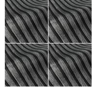 WALLCOVER Papier peint aspect bois, noir, gris, panneaux acoustiques, effet 3D, panneaux scandinave, aspect naturel, moderne, 10,05 x 0,53 m, fabriqué en Allemagne (Lot de 4)