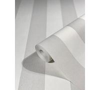 WALLCOVER Papier peint intissé blanc gris à rayures, style maison de campagne, lignes modernes, structure fine, 10,05 x 0,53 m, fabriqué en Allemagne
