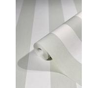 WALLCOVER Papier peint intissé vert à rayures style maison de campagne blanc, vert clair, lignes modernes, structure fine, 10,05 x 0,53 m, fabriqué en Allemagne
