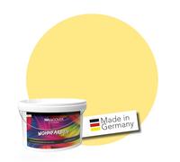 WALLCOVER Peinture murale de qualité supérieure | Jaune | 2.5L = 20m² | Pour les intérieurs à très haut pouvoir couvrant (classe 1) | Finition mate | Fabriquée en Allemagne