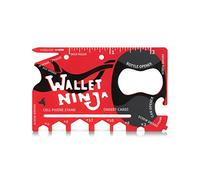 Wallet Ninja Édition limitée (Finition Douce au Toucher en Rouge Mat) Outil Multifonction 18 en 1 de la Taille d'une Carte de crédit pour la Poche de Pantalon