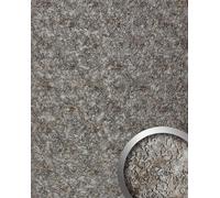 WallFace 24972 LAVA VINTAGE Silver Revêtement mural aspect pierre brillant platine 2,6 m2