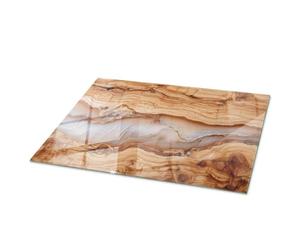 Wallfluent Plaque Décorative 100x70 cm Résistance aux Taches Surface Lisse Plaque de Sécurité Outils D'installation Nettoyage Facile Imperméable Durable Bords Polis - Bois Naturel avec résine