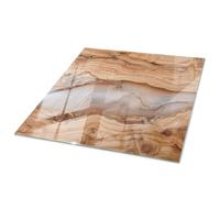Wallfluent Plaque Décorative 60x60 cm Résistance aux Taches Surface Lisse Plaque de Sécurité Outils D'installation Nettoyage Facile Imperméable Durable Bords Polis - Bois Naturel avec résine