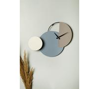Wallity, Myk2097-20, horloge murale, beige, 100 % MÉTAL, 47 x 31 cm