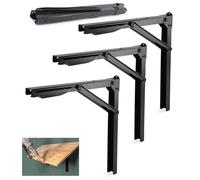 Wallmaster Lot de 4 supports d'étagère pliables de 61 cm en acier robuste pour garage Charge maximale 226,8 kg Fixation murale flottante et pliable Économie d'espace (lot de 4, sans planche)
