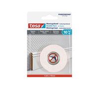 tesa Adhésif double-face montage Powerbond 77742 pour papier peint Blanc 1,5 m x 19 mm