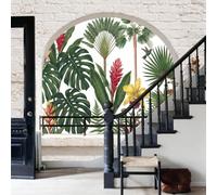 Wallpaper Papier Peint Panoramique Plantes subtropicales de Bohême Animaux : Toucan et colibri Poster Geant Mural 3D Vue Rurale Tapisserie Peinture Murale Papier Peint 3D Fresque Salon Chambre