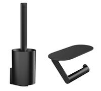 WallStoris Ensemble d'accessoires pour les toilettes, Noir mat (27969670)