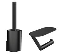 Hansgrohe Set de toilette WallStoris 27969670 – 2 pièces sans perçage – Noir mat
