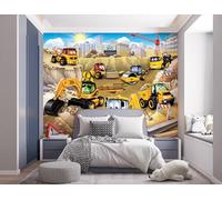 Walltastic My First JCB Papier peint mural à 6 panneaux, papier FSC, multicolore, 2,4 m de haut x 3 m de large, taille unique